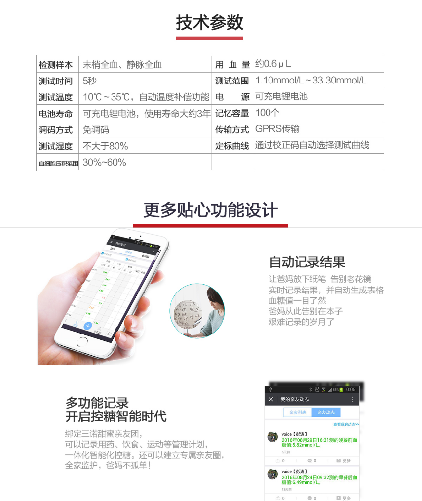 智能血糖儀參數